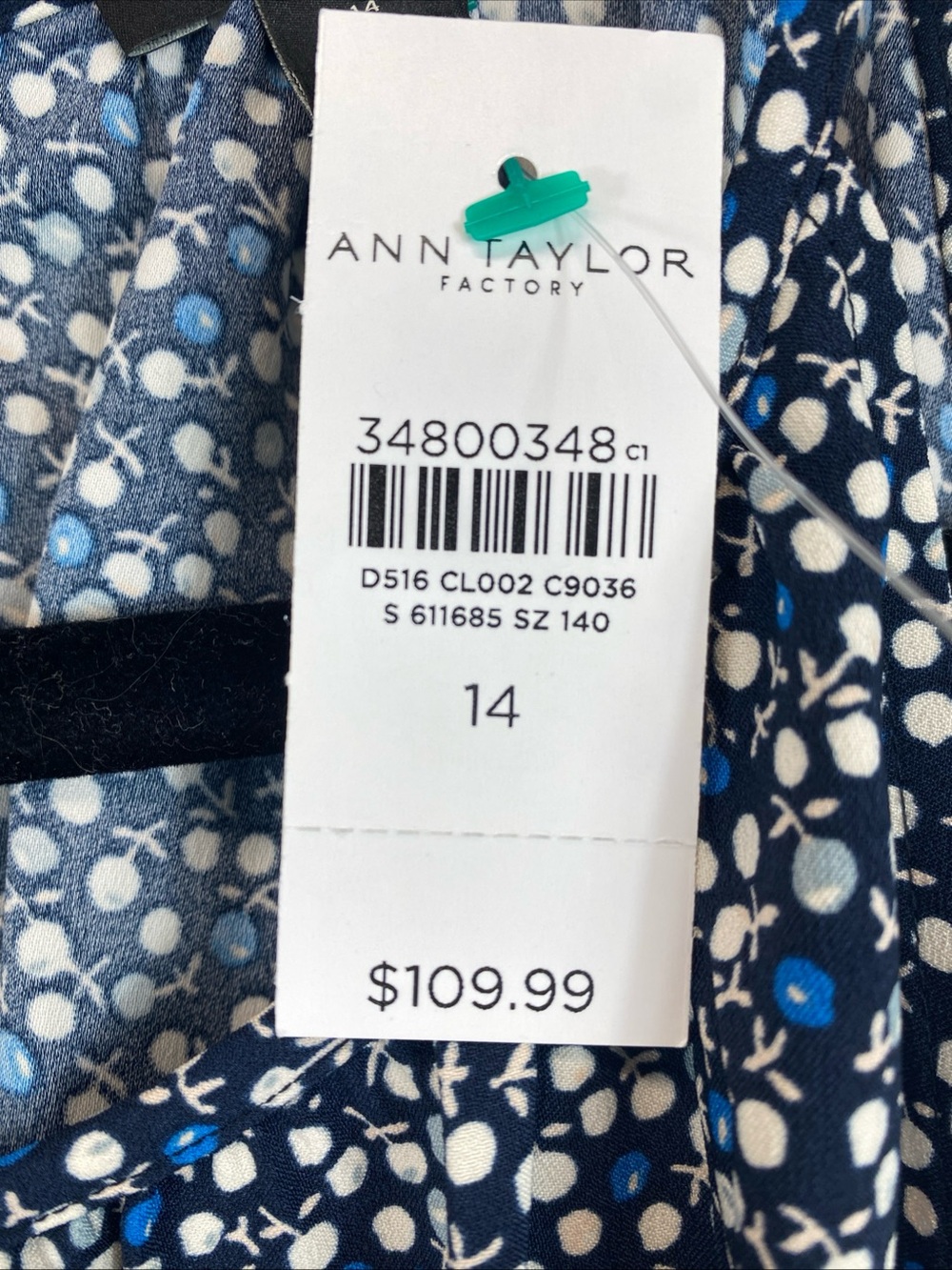 Ann Taylor Ditsy Floral Midi Dress Women Sz 14 spaghetti High Neck Sleeveless - Picture 7 of 12